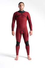 Load image into Gallery viewer, C-SKINS Rewired 3/2 Men's GBS Chest Zip Steamer Black/Black X/Warm Red