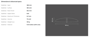 S380/PF - SABFOIL GULLWING 380 PRO FINISH | HYDROFOIL STABILIZER