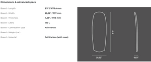 B120/GEN - SABFOIL GENESI 120L FREERIDE FOILBOARD | HYDROFOIL BOARD