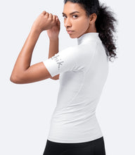 Load image into Gallery viewer, Womens White Eco Spandex Short Sleeve Top

