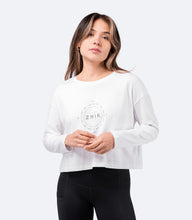 Load image into Gallery viewer, Womens Compass Print Long Sleeve Cotton Tee
