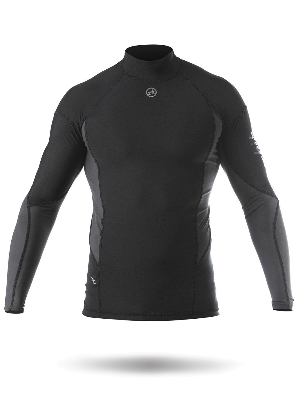Mens Long Sleeve Spandex Top-BK