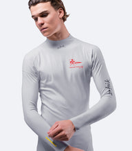 Load image into Gallery viewer, Mens White Eco Spandex Long Sleeve Top
