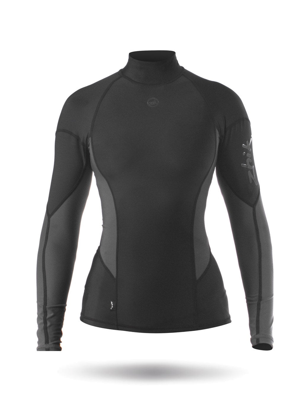 Womens Long Sleeve Spandex Top-BK